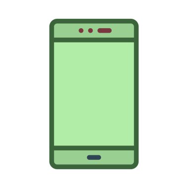 cep telefon düz simgesi, vektör, illüstrasyon 