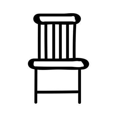 sandalye düz simgesi, vektör, illüstrasyon, iç kavramı 