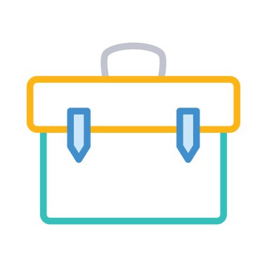 Evrak Çantası'nı düz simgesi, vektör, illüstrasyon