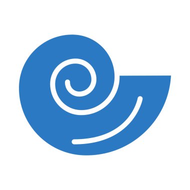 Salyangoz kabuğu düz simgesi, vektör, illüstrasyon