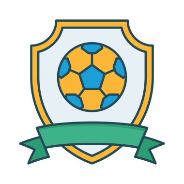 kalkan spor Ödülü düz simgesi beyaz arka plan, vektör, illüstrasyon izole