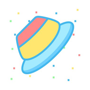 moda şapka düz simgesi, vektör, illüstrasyon