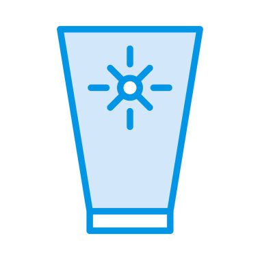 Tüp Güneş kremi krem düz simgesi, vektör, illüstrasyon