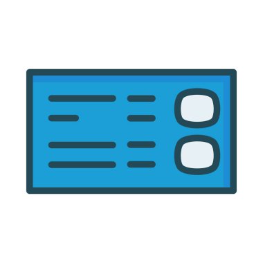 Bilet Tur düz simgesi, vektör, illüstrasyon, seyahat konsepti için 