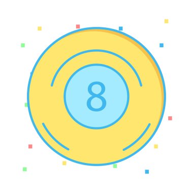 snooker oyun düz simgesi beyaz arka plan, vektör, illüstrasyon izole