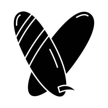 sörf tahtaları düz simgesi beyaz arka plan, vektör, illüstrasyon izole