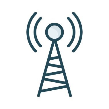 anten Kulesi sinyali düz kutsal kişilerin resmi, vektör, illüstrasyon 