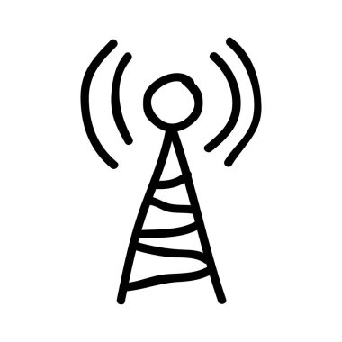 anten Kulesi sinyali düz kutsal kişilerin resmi, vektör, illüstrasyon 