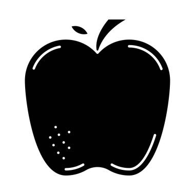 elma meyve düz simgesi, vektör, illüstrasyon