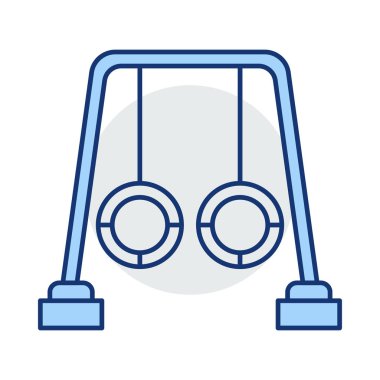 park salıncak düz simgesi beyaz arka plan, vektör, illüstrasyon izole