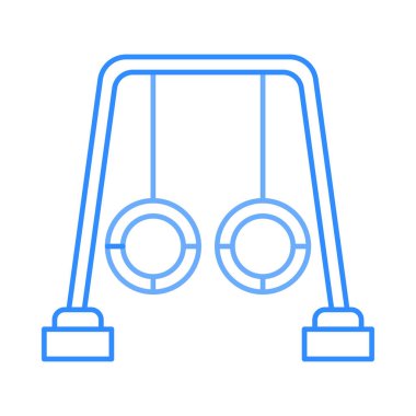 park salıncak düz simgesi beyaz arka plan, vektör, illüstrasyon izole