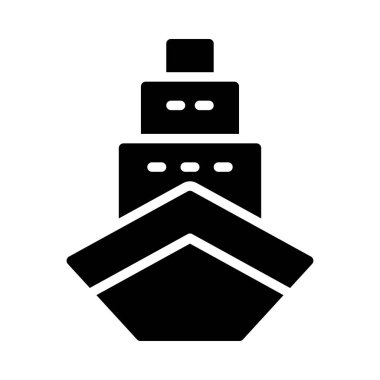 Cruise Gemi düz simgesi, vektör, illüstrasyon  