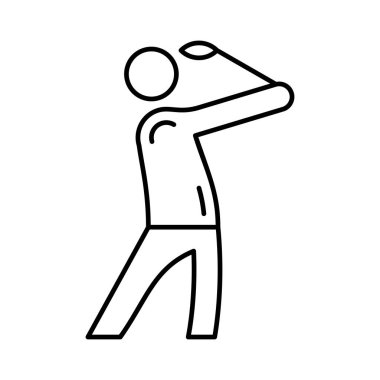 golf oyuncu düz simgesi beyaz arka plan, vektör, illüstrasyon izole