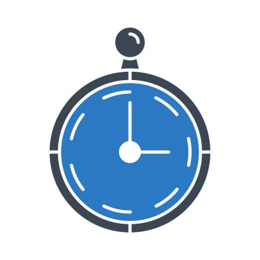 Zamanlayıcı kronometre saat düz simgesi, vektör, illüstrasyon 