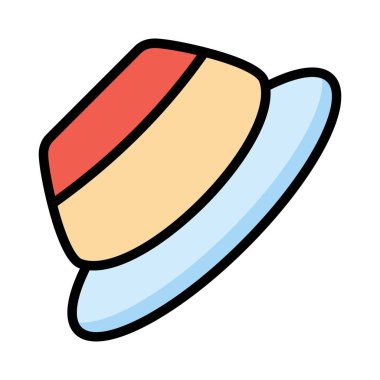 moda şapka düz simgesi, vektör, illüstrasyon