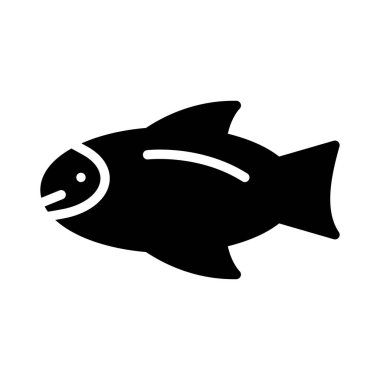 Balık düz simgesi, vektör, illüstrasyon