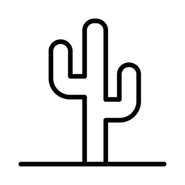 Kaktüs düz simgesi, vektör, illüstrasyon