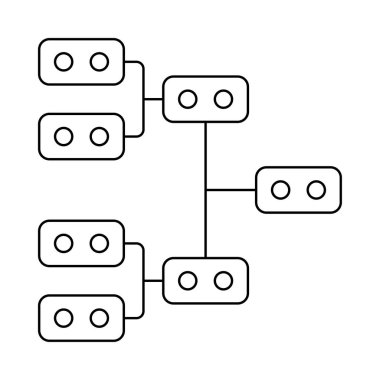 Hiyerarşi grafik düz simgesi beyaz arka plan, vektör, illüstrasyon izole