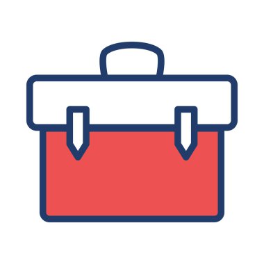 Evrak Çantası'nı düz simgesi, vektör, illüstrasyon