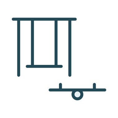 Park salıncaklar düz simgesi, vektör, illüstrasyon