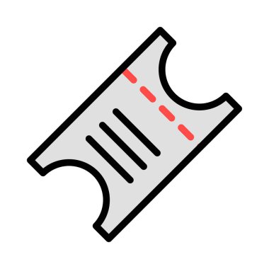 Bilet Tur düz simgesi, vektör, illüstrasyon, seyahat konsepti için 