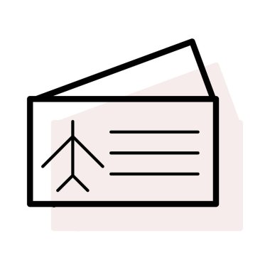 Bilet Tur düz simgesi, vektör, illüstrasyon, seyahat konsepti için 