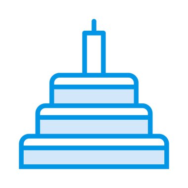 Doğum günü pastası mumu düz simgesi, vektör, illüstrasyon  