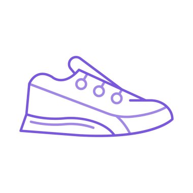 spor ayakkabı düz simgesi beyaz arka plan, vektör, illüstrasyon izole