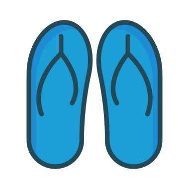 Flip flop düz simgesi, vektör, illüstrasyon