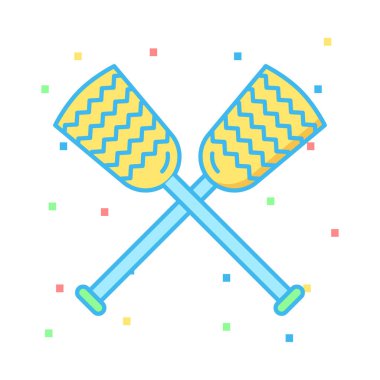 Kürekler düz simgesi beyaz arka plan, vektör, illüstrasyon izole