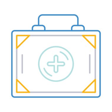 ilk yardım çantasında düz simgesi, vektör, illüstrasyon