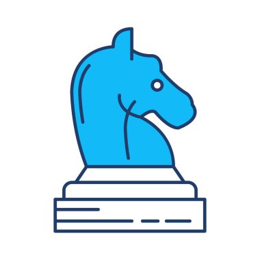 Satranç parçası düz simgesi beyaz arka plan, vektör, illüstrasyon izole   