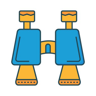 Dürbün düz simgesi beyaz arka plan, vektör, illüstrasyon izole