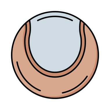 beysbol topu düz simgesi beyaz arka plan, vektör, illüstrasyon izole   