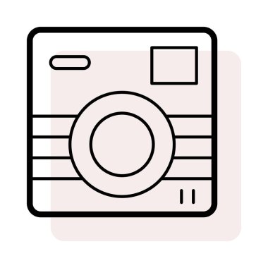 kamera düz simgesi, vektör, illüstrasyon, fotoğraf kavramı 