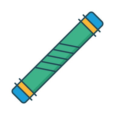 Kayak düz simgesi beyaz arka plan, vektör, illüstrasyon izole