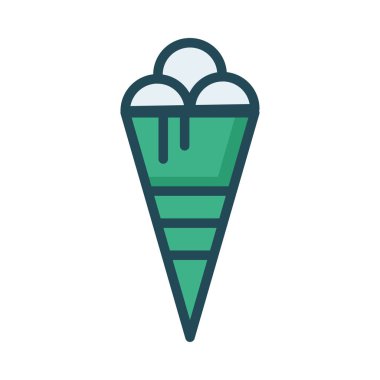 tatlı dondurma düz simgesi, vektör, illüstrasyon 
