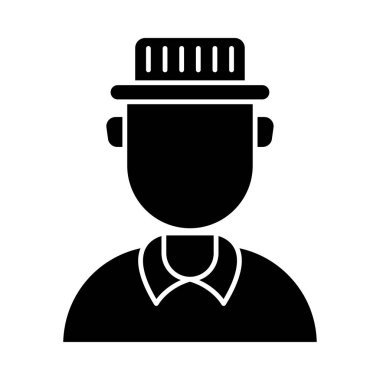 Kriket hakem düz simgesi beyaz arka plan, vektör, illüstrasyon izole