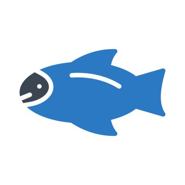 Balık düz simgesi, vektör, illüstrasyon