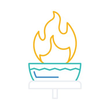 Olimpiyat meşalesinin meşale düz simgesi beyaz arka plan, vektör, illüstrasyon izole  