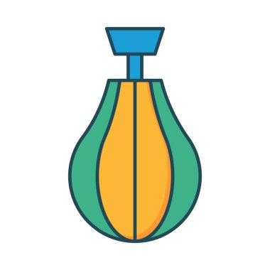 boks torbası düz simgesi beyaz arka plan, vektör, illüstrasyon izole  