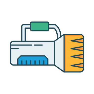 el feneri düz simgesi beyaz arka plan, vektör, illüstrasyon izole