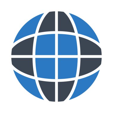 dünya küresel tarayıcı düz simgesi, vektör, illüstrasyon