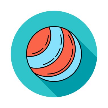 beysbol topu düz simgesi beyaz arka plan, vektör, illüstrasyon izole   