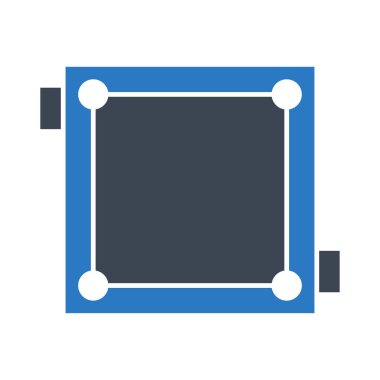 karambol kurulu tablo oyun düz simgesi beyaz arka plan, vektör, illüstrasyon izole