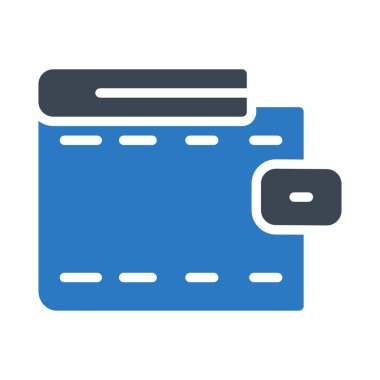 deri cüzdan düz simgesi, vektör, illüstrasyon