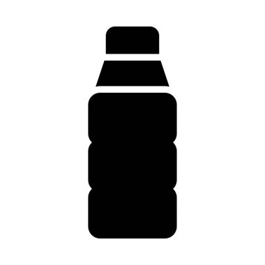 Plastik su şişesi düz simgesi, vektör, illüstrasyon  