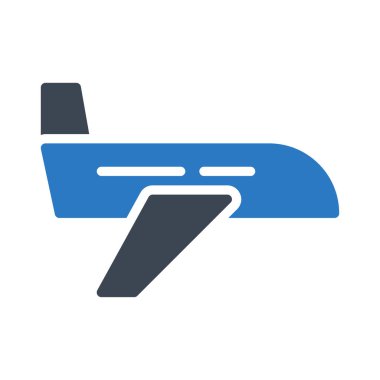 Uçak, uçuş düz simgesi, vektör, illüstrasyon, kavram seyahat 