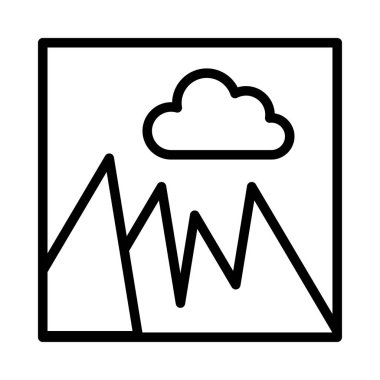 resim Fotoğraf Galerisi düz simgesi, vektör, illüstrasyon