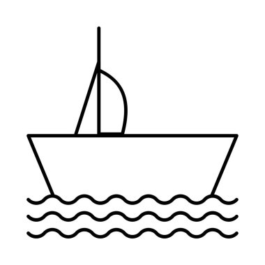 Yat Tekne seyir vektör renk simgesi